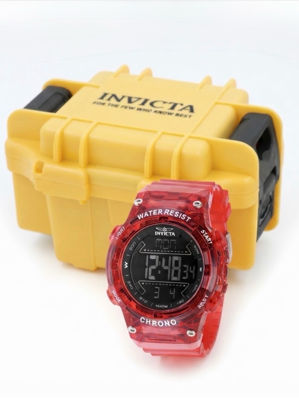 NWT Invicta Racing Burnout Digital Men's Watch 52mm Red Dive Impact Case 49045